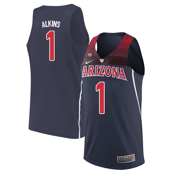 2018 Men #1 Rawle Alkins Arizona Wildcats College Basketball Jerseys Sale-Navy